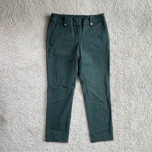 LOFT Dark Green Straight Curvy Slim Pants Size 0 Pockets Business Casual Office